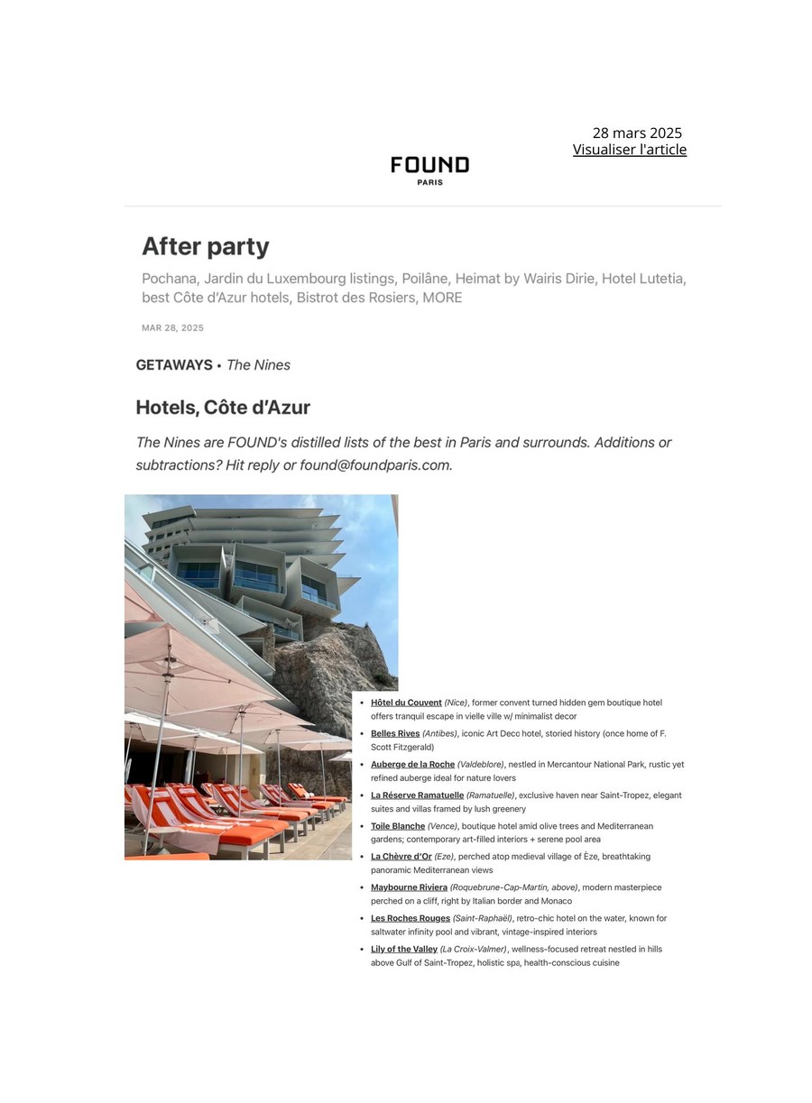 Found Paris, Toile Blanche press coverage