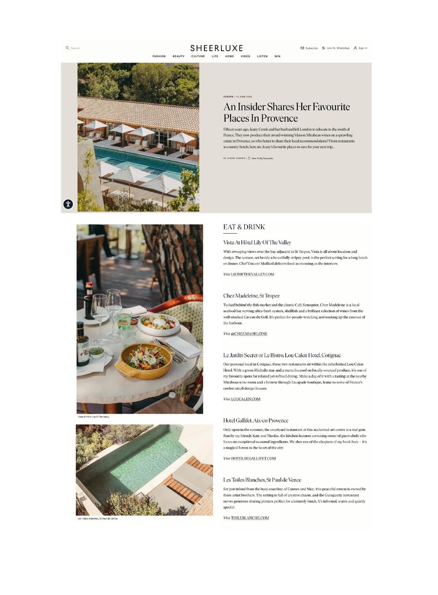 Sheer Luxe, Toile Blanche press coverage