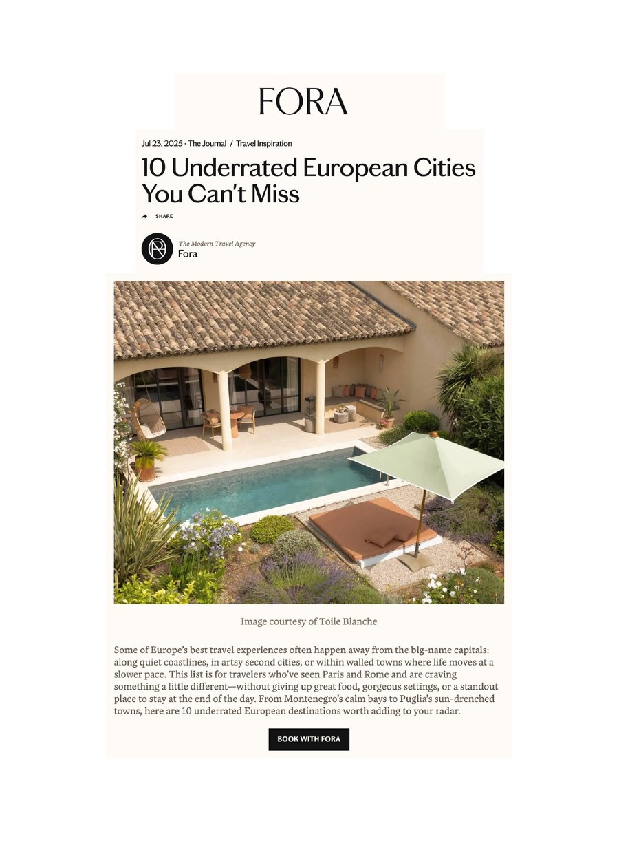 Fora Travel, Toile Blanche press coverage