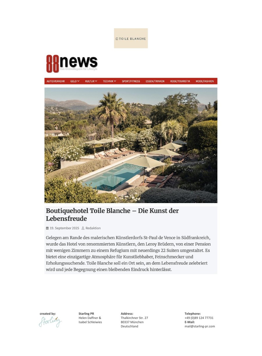 88News, Toile Blanche press coverage