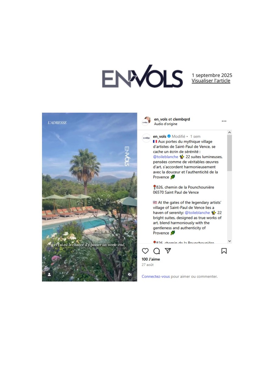 En Vols, Toile Blanche press coverage