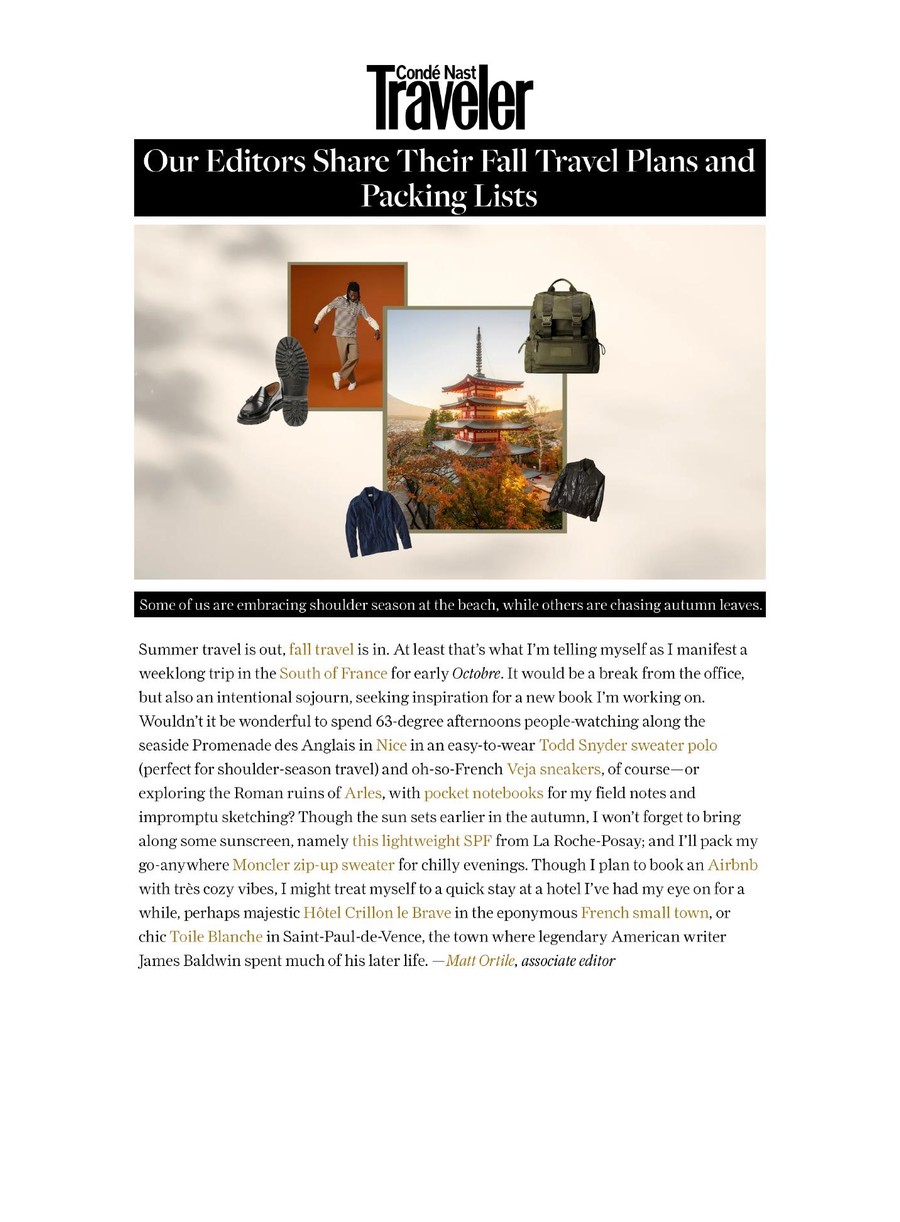 Condé Nast Traveler, Toile Blanche press coverage